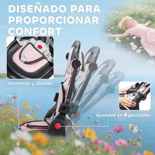 AIYAPLAY Triciclo Evolutivo 6 em 1 Dobrável Bicicleta para Crianças dos 1-5 Anos Assento Giratório 360° Encosto Reclinável com Toldo Pedais Barra de Empurrar Cesto Apoios para os Pés Rosa AIYAPLAY Triciclo Evolutivo 6 em 1 Dobrável Bicicleta para Crianças dos 1-5 Anos Assento Giratório 360° Encosto Reclinável com Toldo Pedais Barra de Empurrar Cesto Apoios para os Pés Rosa