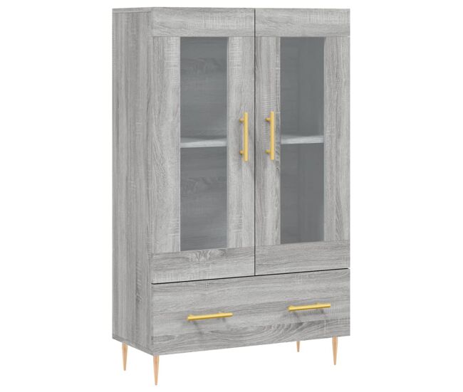Aparador alto - mueble de almacenamiento madera de ingeniería gris sonoma 69,5x31x115 cm es1310