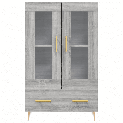 Armário alto - Bufete - Móvel de apoio derivados de madeira 69,5x31x115cm cinza sonoma pt1310