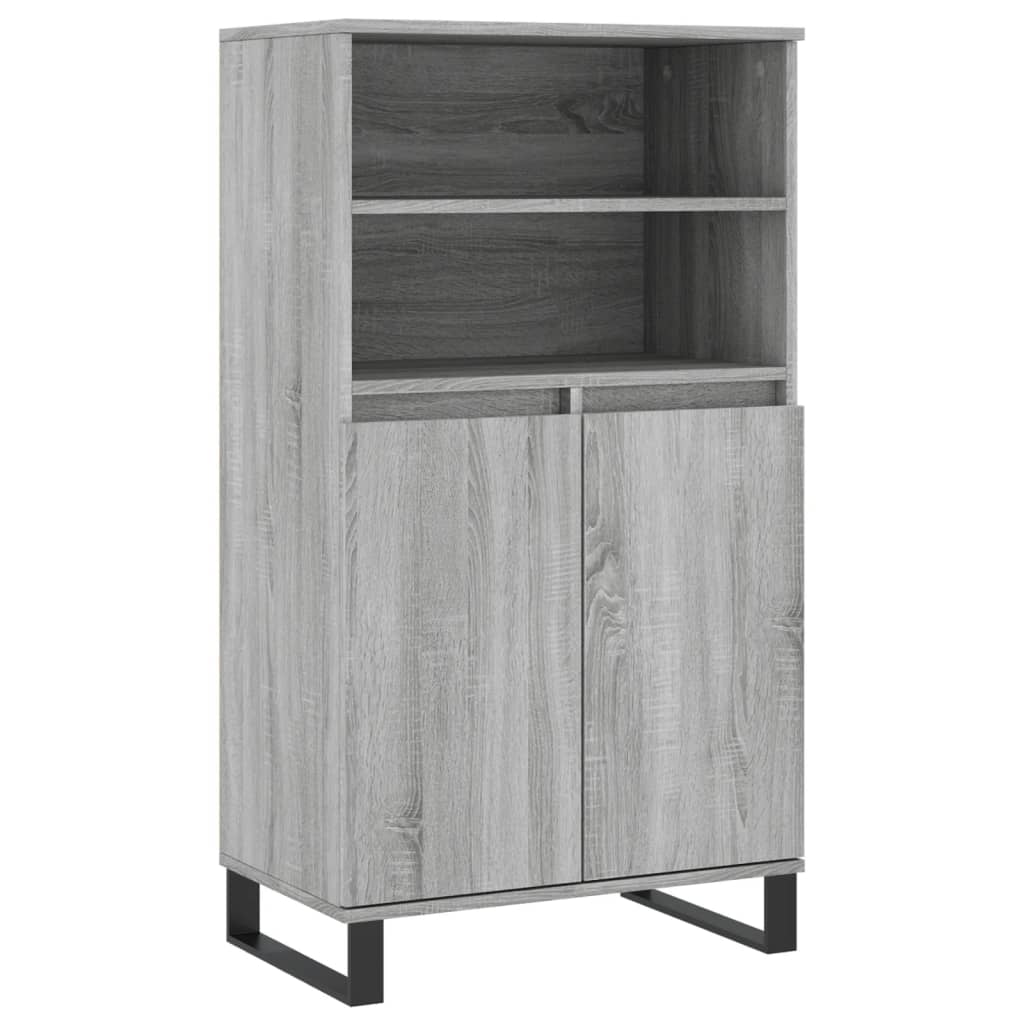 Aparador alto - Mueble de almacenamiento 60 Roble/ Gris