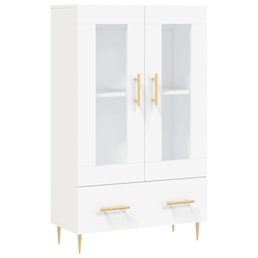 Armário alto - Bufete - Móvel de apoio 69,5x31x115 cm derivados de madeira branco pt1222