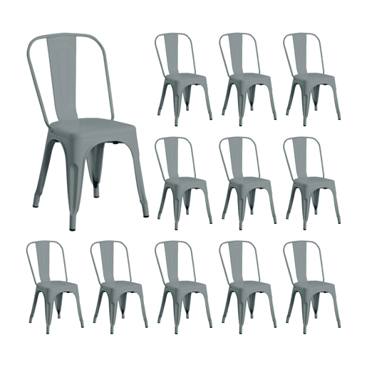 Pack 12 Cadeiras Industriais Strong Thinia Home