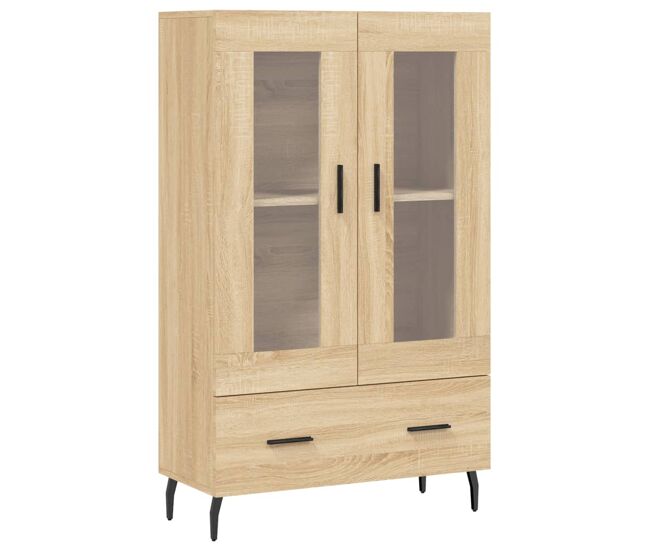 Aparador alto - mueble de almacenamiento madera de ingeniería roble sonoma 69,5x31x115 cm es1409