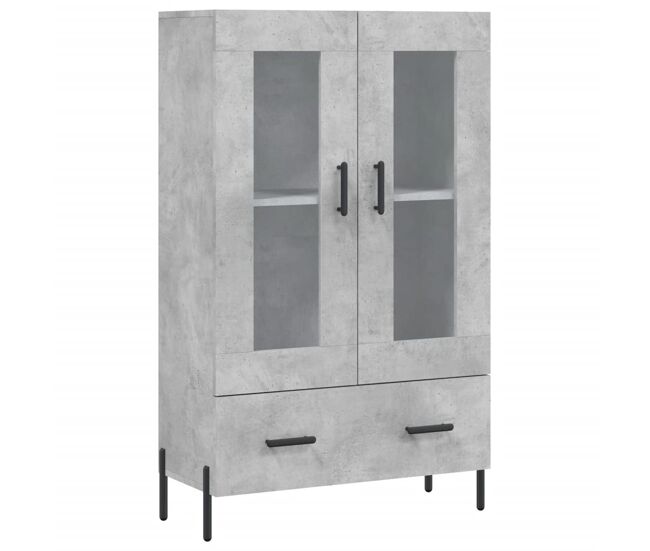 Aparador alto - mueble de almacenamiento madera de ingeniería gris hormigón 69,5x31x115 cm es1273