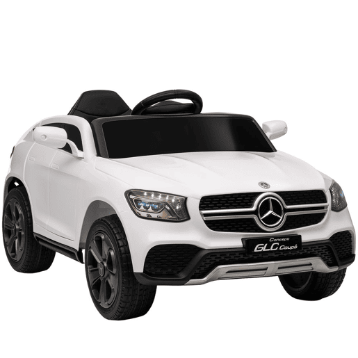 AIYAPLAY Carro Elétrico para Crianças Mercedes-Benz GLC, Coupé de Bateria 12V com Controlo Remoto 2,4 G Motor Duplo Arranque Progressivo 3u20135 kmh Uso 80 Min MP3 Buzina e Faróis LED 3-6 Anos Branco