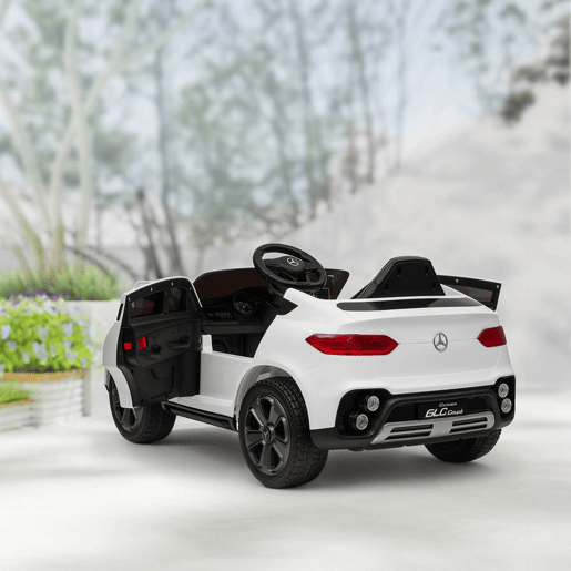 AIYAPLAY Carro Elétrico para Crianças Mercedes-Benz GLC, Coupé de Bateria 12V com Controlo Remoto 2,4 G Motor Duplo Arranque Progressivo 3u20135 kmh Uso 80 Min MP3 Buzina e Faróis LED 3-6 Anos Branco