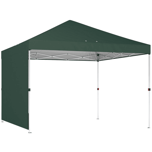 Outsunny Tenda Dobrável 3x3 m Pop-up com Parede Lateral Tenda de Jardim com Proteção UPF50+ Empurre Central Altura Ajustável Bolsa de Transporte Tenda para Campismo Exterior Verde