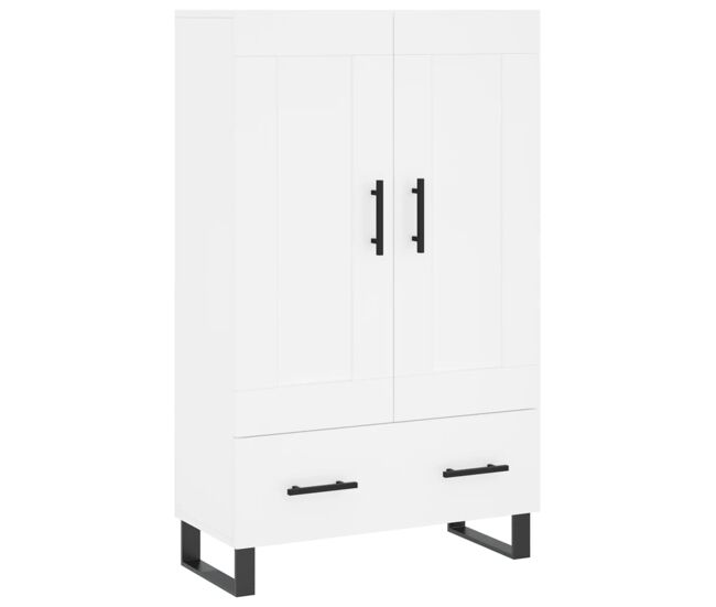 Aparador alto - mueble de almacenamiento madera de ingeniería blanco 69,5x31x115 cm es1232
