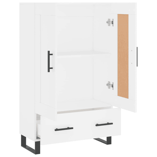 Armário alto - Bufete - Móvel de apoio 69,5x31x115 cm derivados de madeira branco pt1232