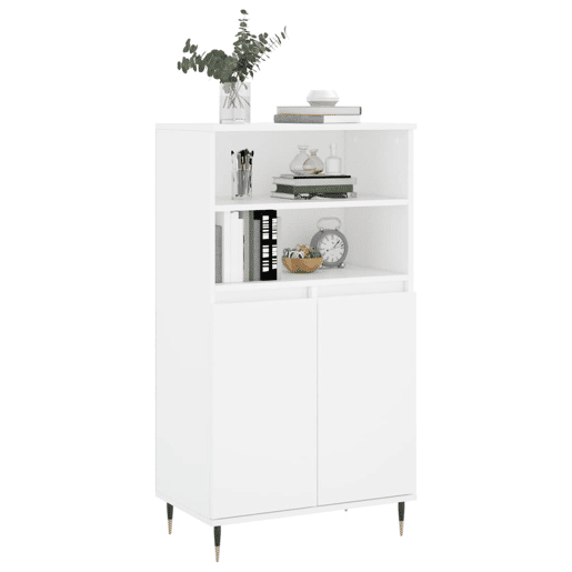Armário alto - Bufete - Móvel de apoio 60x36x110 cm derivados de madeira branco pt620 Armário alto - Bufete - Móvel de apoio 60x36x110 cm derivados de madeira branco pt620