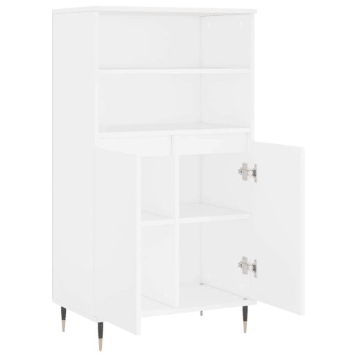 Armário alto - Bufete - Móvel de apoio 60x36x110 cm derivados de madeira branco pt620 Armário alto - Bufete - Móvel de apoio 60x36x110 cm derivados de madeira branco pt620
