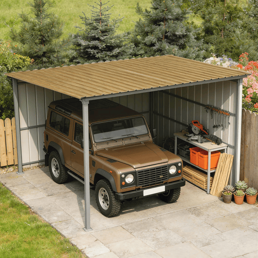 Outsunny 12 Painéis para Telhado de Aço Galvanizado Chapas Perfiladas de Telhado 7m² para Abrigo de Ferramentas Cobertura Garagem Exterior 129x45cm Madeira