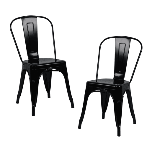 Pack 2 Cadeiras Empilháveis Industriais de Aço Thinia Home