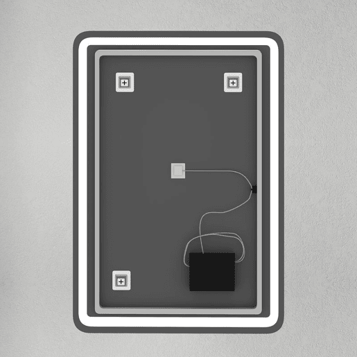 HOMCOM Espelho Casa de banho com Luzes LED 70x100 cm Espelho de Parede Antiembaciamento com 3 Temperaturas de Cor Ajustável e Função de Memória Horizontal e Vertical Prata