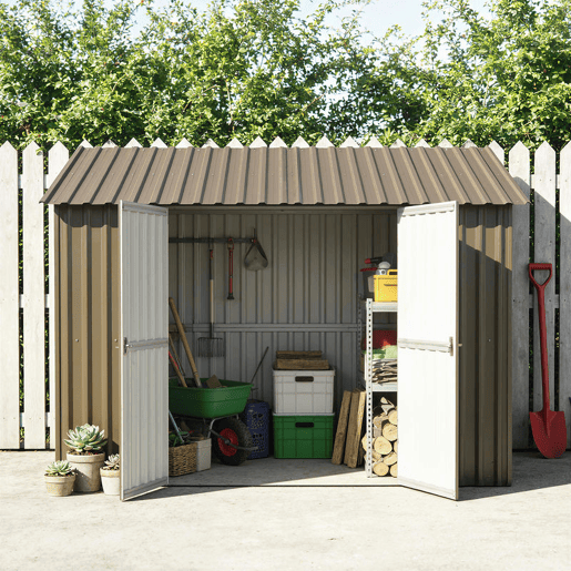 Outsunny 12x Painéis para Telhado de Aço Galvanizado, Chapas Perfiladas para Telhado 7m² para Abrigos Garagens Exterior 129x45cm Castanho