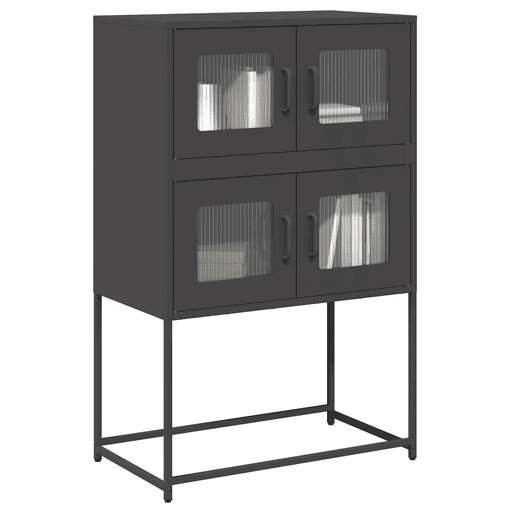 Aparador - Bufete - Móvei de apoio alto 68x39x107 cm aço preto pt2342