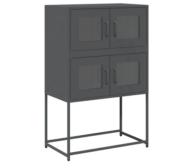 Aparador - mueble de almacenamiento de acero gris antracita 68x39x107 cm es2247