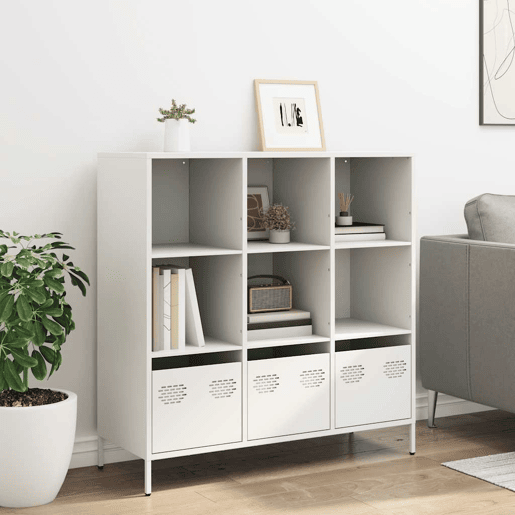 Aparador - Bufete - Móvei de apoio alto 101,5x39x103,5 cm aço branco pt2206