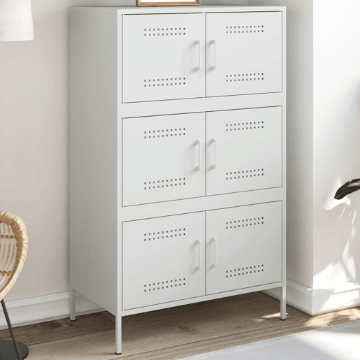 Aparador - Bufete - Móvei de apoio alto 68x39x113 cm aço branco pt2225
