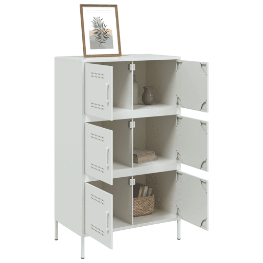 Aparador - Bufete - Móvei de apoio alto 68x39x113 cm aço branco pt2225