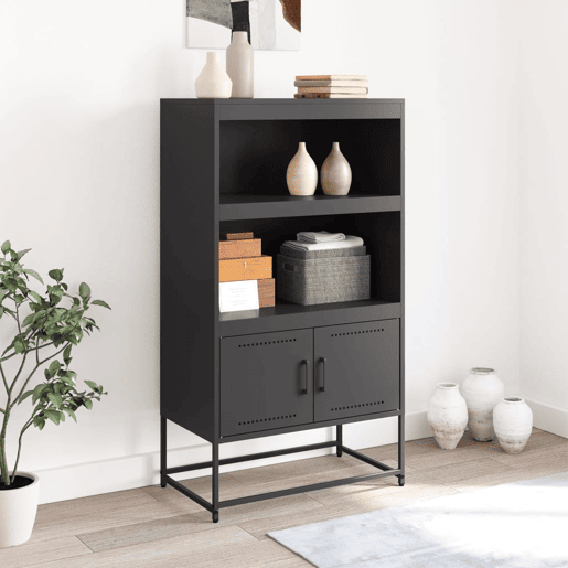 Aparador - Bufete - Móvei de apoio alto 68,5x38,5x123,5 cm aço preto pt2340