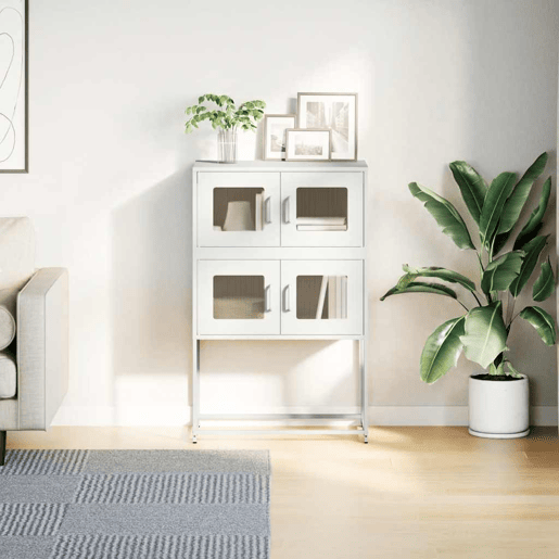 Aparador - Bufete - Móvei de apoio alto 68x39x107 cm aço branco pt2221