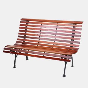 Banco de jardim com encosto de madeira marrom 2 lugares 122 cm 22 kg 04_0005833