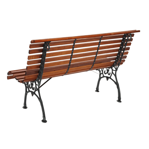 Banco de jardim com encosto de madeira marrom 2 lugares 122 cm 22 kg 04_0005833