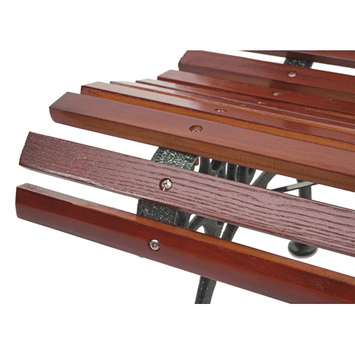 Banco de jardim com encosto de madeira marrom 2 lugares 122 cm 22 kg 04_0005833