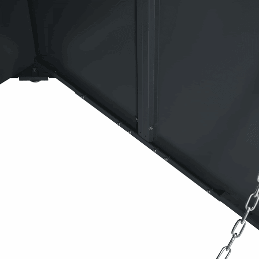 Contentor do lixo 132x80x124,5 cm - com ventilação de ripas, com fechadura, 2 portas, área para plantas - CinzaMadeira
