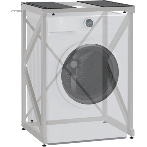 Prateleira ajustável para máquina de lavar e secar roupa u2013 suporte de metal branco 300 kg 10_0008368
