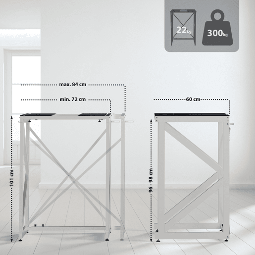 Prateleira ajustável para máquina de lavar e secar roupa u2013 suporte de metal branco 300 kg 10_0008368