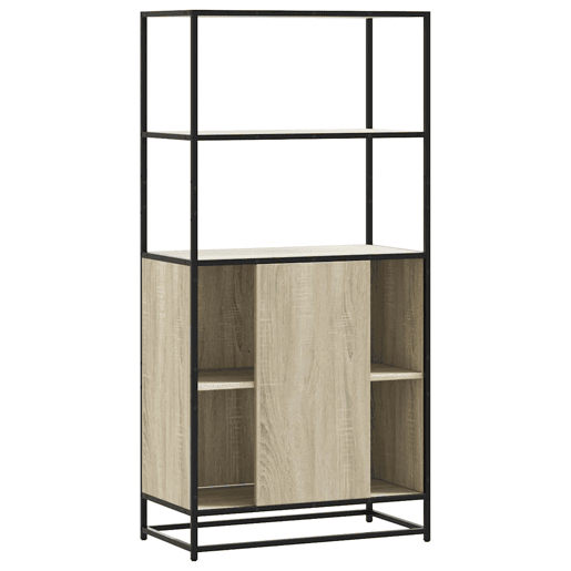 Armário alto - Bufete - Móvel de apoio 68x35x139 cm madeira e metal carvalho sonoma pt1439