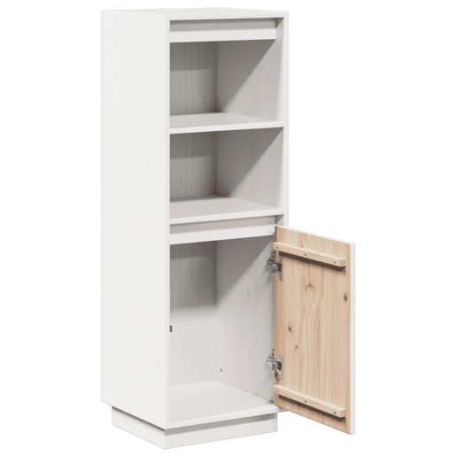 Armário alto - Bufete - Móvel de apoio 37x34x110 cm pinho maciço branco pt542