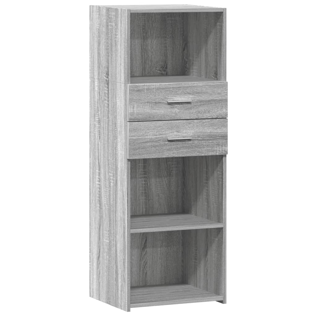 Aparador alto - Mueble de almacenamiento 45 Roble/ Gris