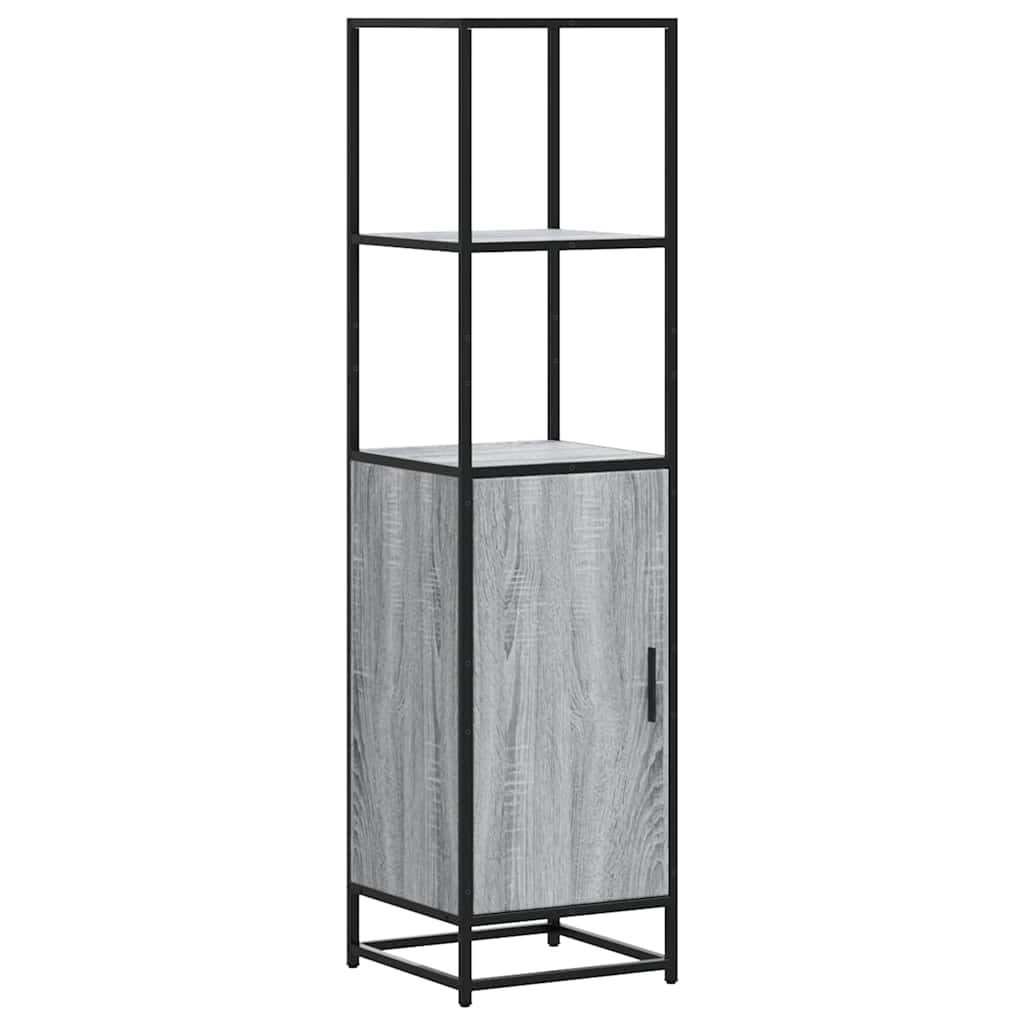 Aparador alto - Mueble de almacenamiento 35 Roble/ Gris