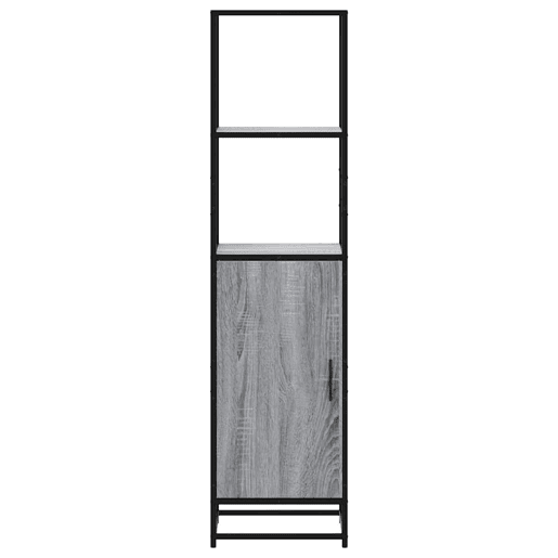 Armário alto - Bufete - Móvel de apoio 35,5x35x139 cm madeira e metal cinza sonoma pt1478