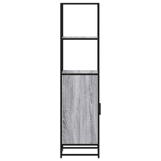 Armário alto - Bufete - Móvel de apoio 35,5x35x139 cm madeira e metal cinza sonoma pt1478