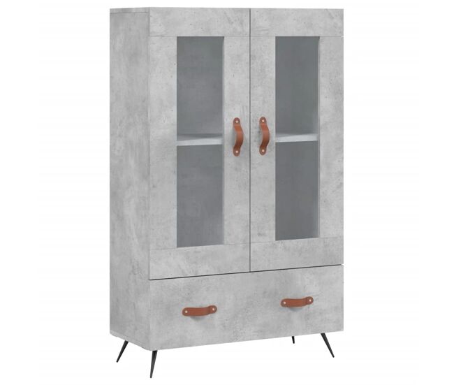 Aparador alto - mueble de almacenamiento madera de ingeniería gris hormigón 69,5x31x115 cm es1269