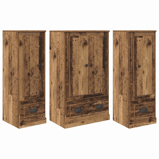Aparador - Bufete - Móvel de apoio com gaveta 3 pcs Madeira Antiga Madeira processada pt296