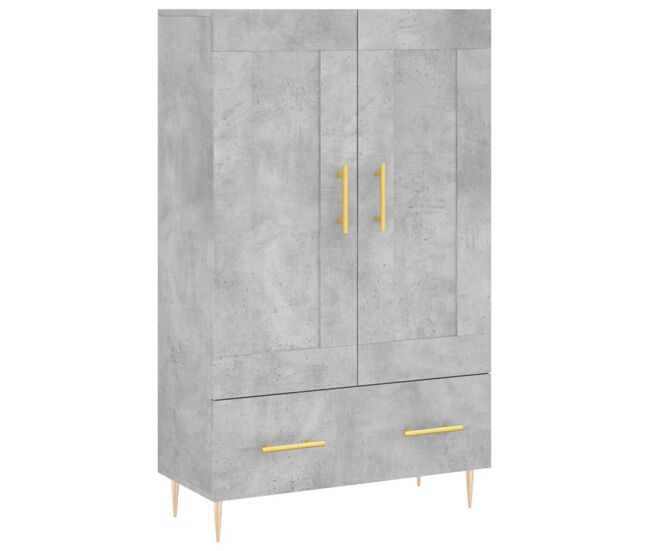 Aparador alto - mueble de almacenamiento madera de ingeniería gris hormigón 69,5x31x115 cm es1276