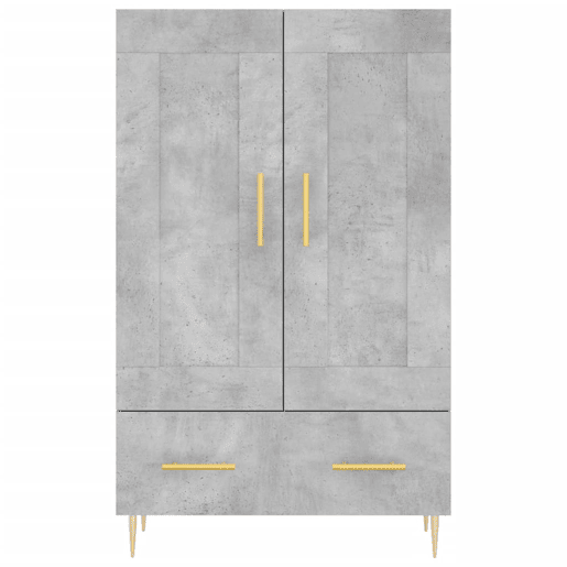 Armário alto - Móvel de apoio 69,5x31x115 cm derivados de madeira cinza-cimento pt1276