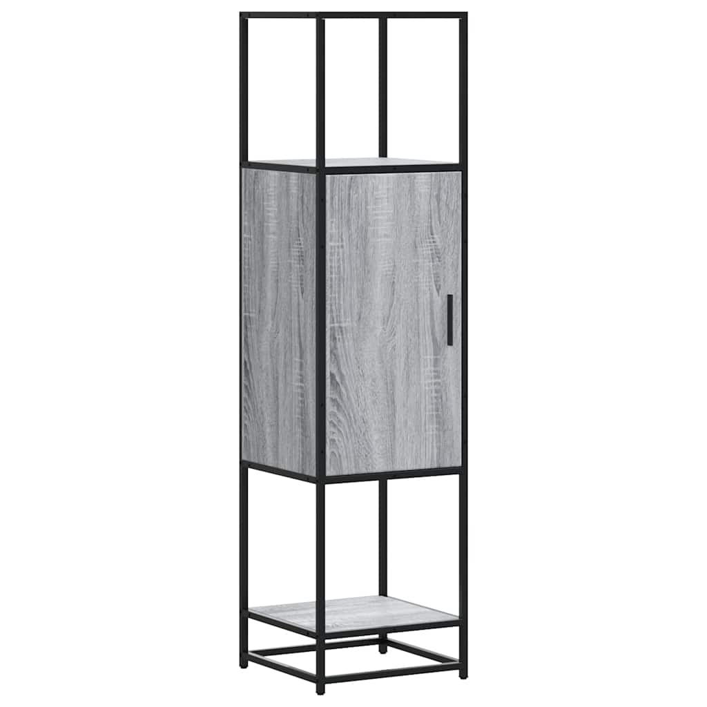Aparador alto - Mueble de almacenamiento 35 Roble/ Gris
