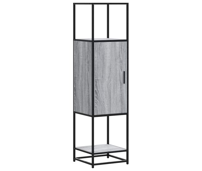 Aparador alto - mueble de almacenamiento madera ingeniería metal gris sonoma 35,5x35x13 cm es1477