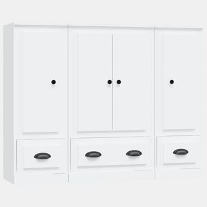 Aparadores - Bufetes - Móveis de apoio altos 3 pcs derivados de madeira branco pt5328