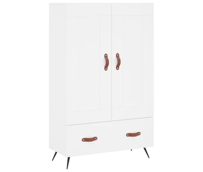 Aparador alto - mueble de almacenamiento madera de ingeniería blanco 69,5x31x115 cm es1226