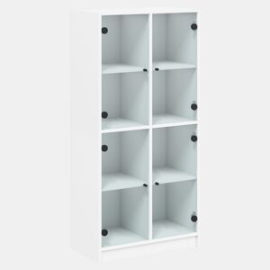 Armário alto - Bufete - Móvel de apoio c portas 68x37x142 cm derivados de madeira branco pt521