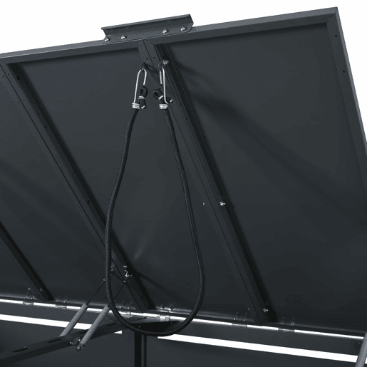 Contentor do lixo 132x80x118,5 cm - com tampa basculante, ventilação com ripas, compartimentos para lixo, com fechadura, duas portas - Cinza, Madeira