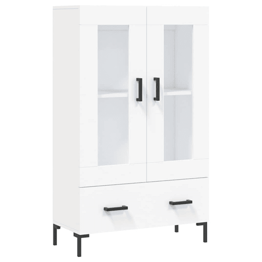 Armário alto - Bufete - Móvel de apoio 69,5x31x115 cm derivados de madeira branco pt1223