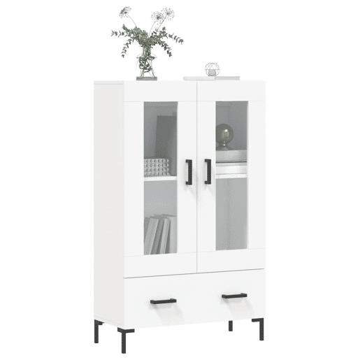 Armário alto - Bufete - Móvel de apoio 69,5x31x115 cm derivados de madeira branco pt1223